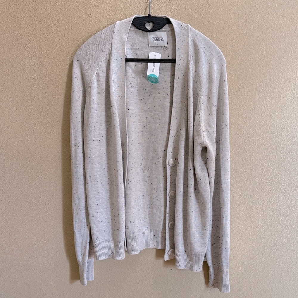 Stitches + Stripes Gray Speckled Cardigan Sweater